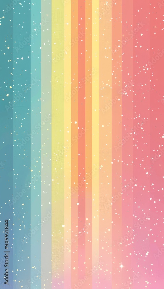 Wall mural abstract rainbow gradient background with snowflakes and sparkles