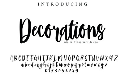 Decorations  Font Stylish brush painted an uppercase vector letters, alphabet, typeface