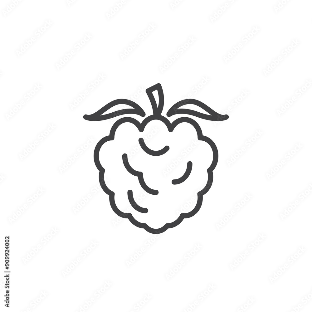 Wall mural Raspberry line icon