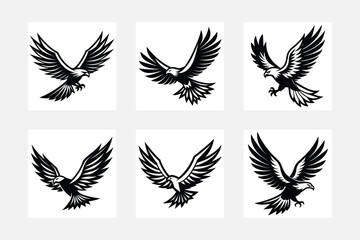 Artistic Eagle Designs Ideal for White Background Decor
