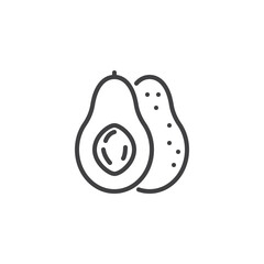 Avocado line icon