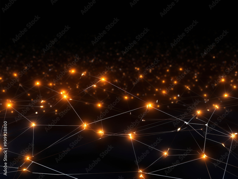 Poster abstract network of connections: a mesmerizing, abstract image of a glowing network of connections, 