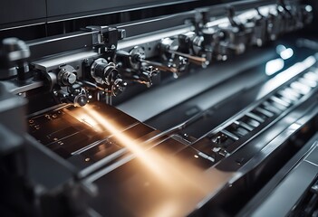 poster machine digital work equipment printer media ink detail operation Large closeup format sticker technology print Industry business paper press computer cmyk design inkjet colours printin