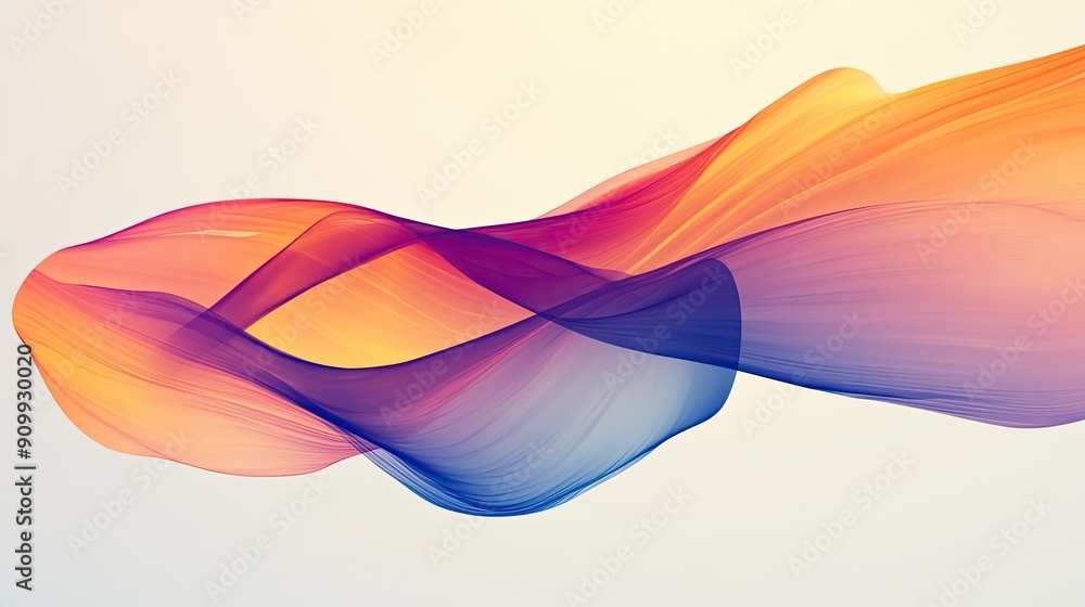 Aufkleber a vibrant abstract colorful shape with flowing lines and gradients, creating a dynamic and modern de