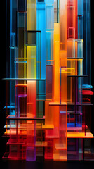 Obraz premium Digital holographic glass neon light abstract graphic poster background