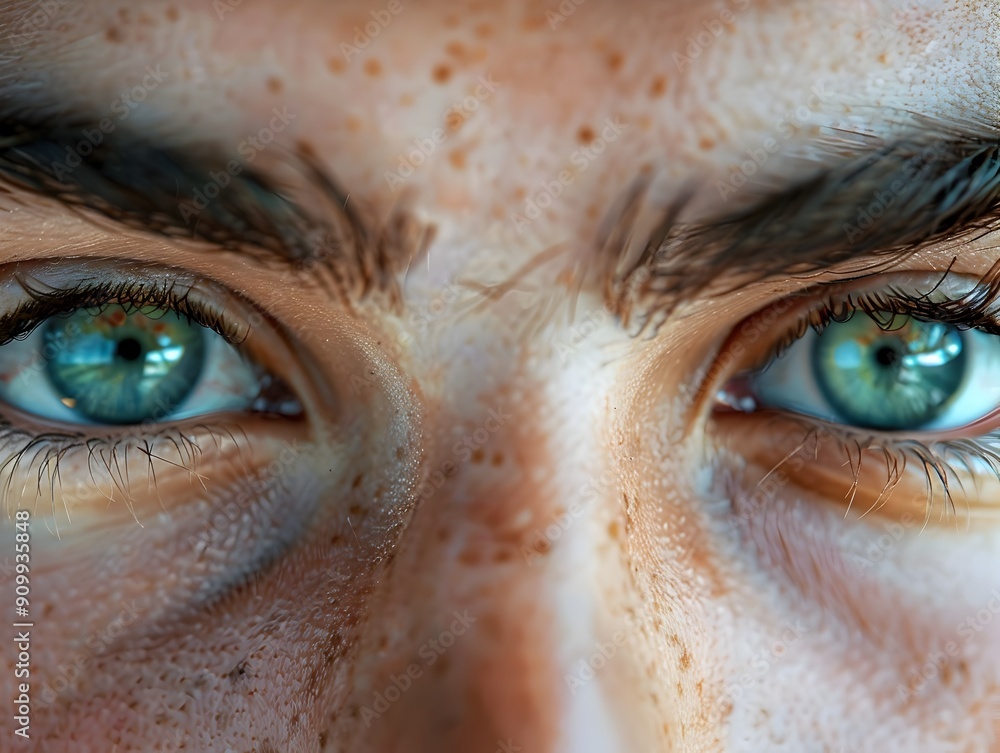 Poster Intense Gaze of Deep and Emotion in Softly Blurred Portrait