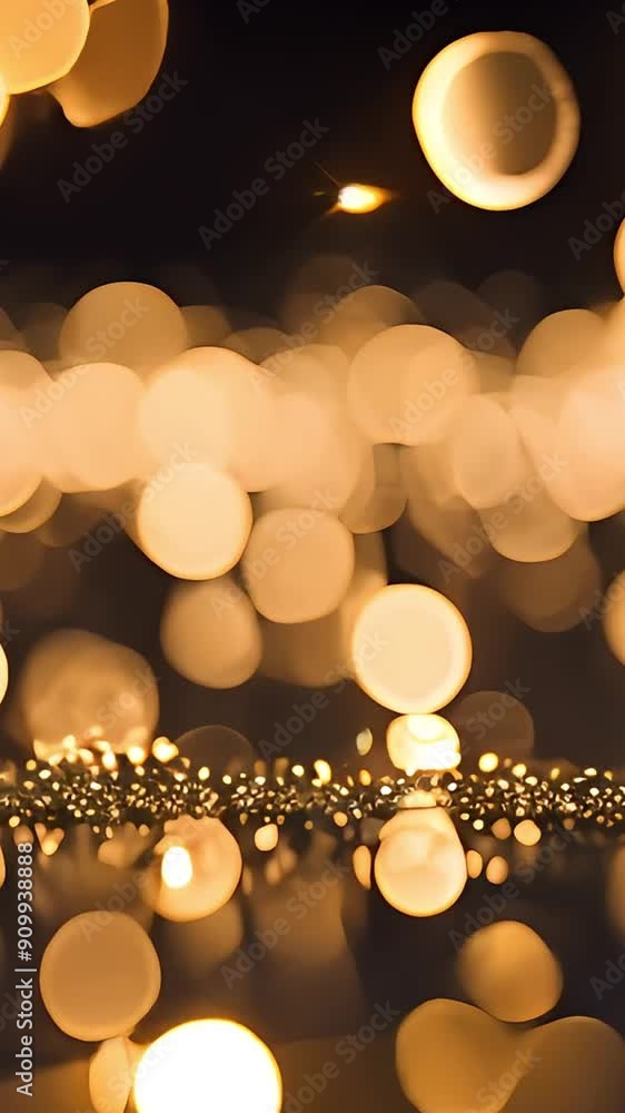 Poster gold and silver colored glowing glow bokeh out of focus blurred particles and lights and waves. Abstract glamour high tech technology background