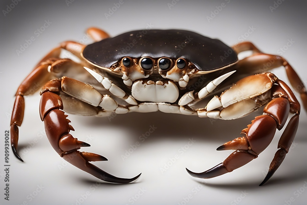 Wall mural background crab white isolated ocean red nature claw seafood shell leg fish food cooking boiled crus