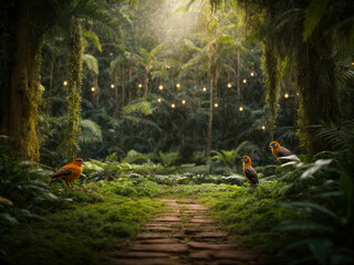 jungle styled product presentation podium