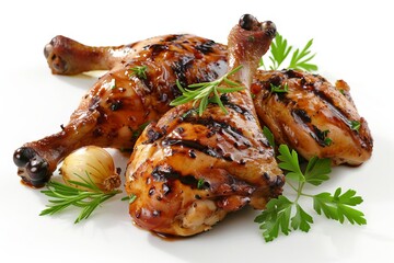 grilled chicken isolated on white or transparent png