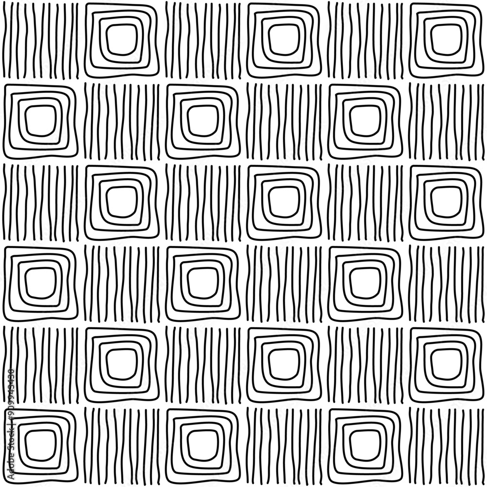 Poster lines and square rings, vector checker pattern.