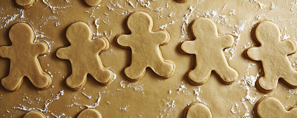 Making ginger Christmas gingerbread cookies  background