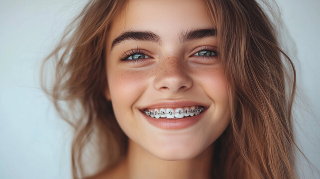 beautiful girl with braces