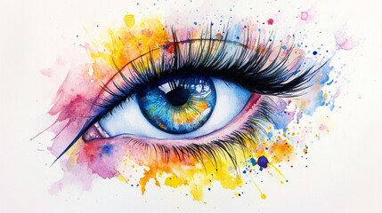 eye in watercolor illustration