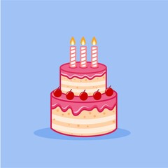 birthday cake illustration icon image