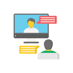 Online meeting vector icon