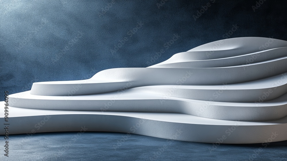 Poster modern abstract podium with dark vibrant background for product display and presentations