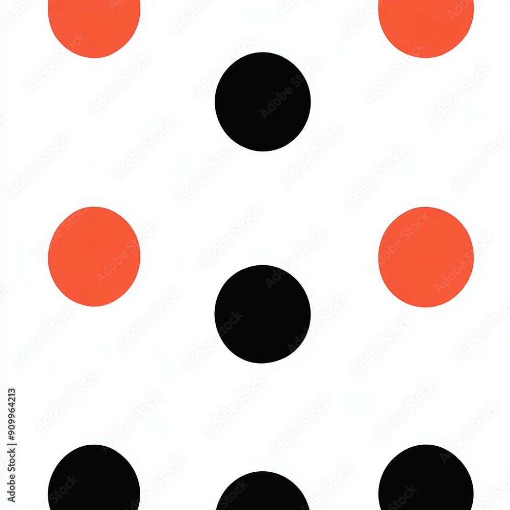 Aufkleber vibrant abstract background with red and black dots on white canvas - modern and minimalistic design