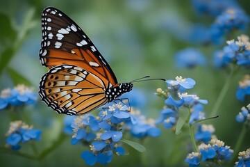 butterfly archippus blue viceroy flowers limenitis summer wing orange green purple flower closeup macro soft colourful delicate detail insect antennae nature pattern pretty small species spot vein