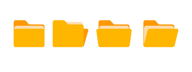 Folders icon collection. Documents in folders. File folder vector icon set