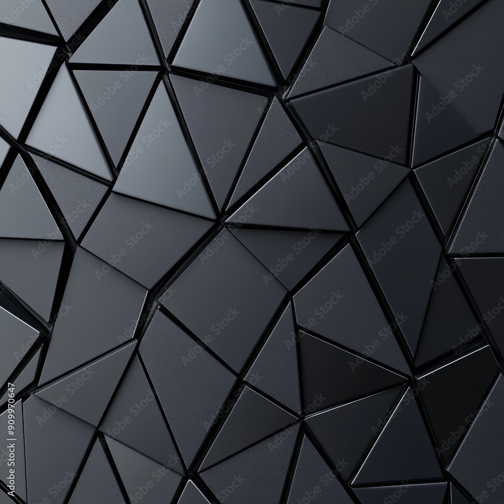 Aufkleber modern abstract geometric background with dark triangular shapes and 3d texture for contemporary des