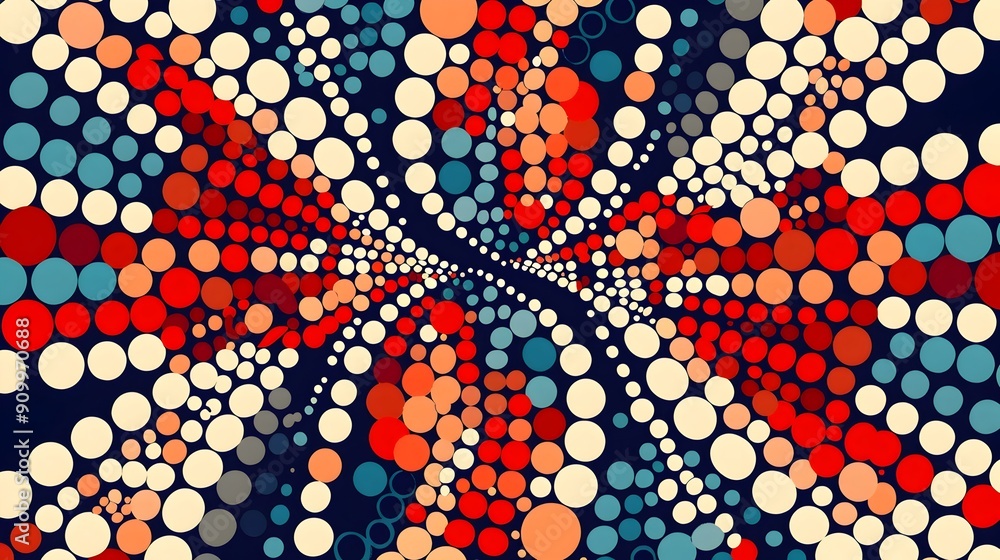 Poster vibrant psychedelic swirl explosion in multicolored digital art pattern