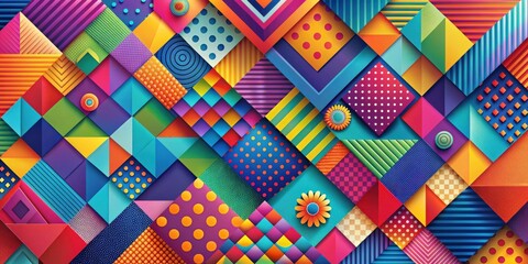 An abstract background of colorful geometric patterns and shapes, abstract, background, geometric, colorful, shapes, patterns
