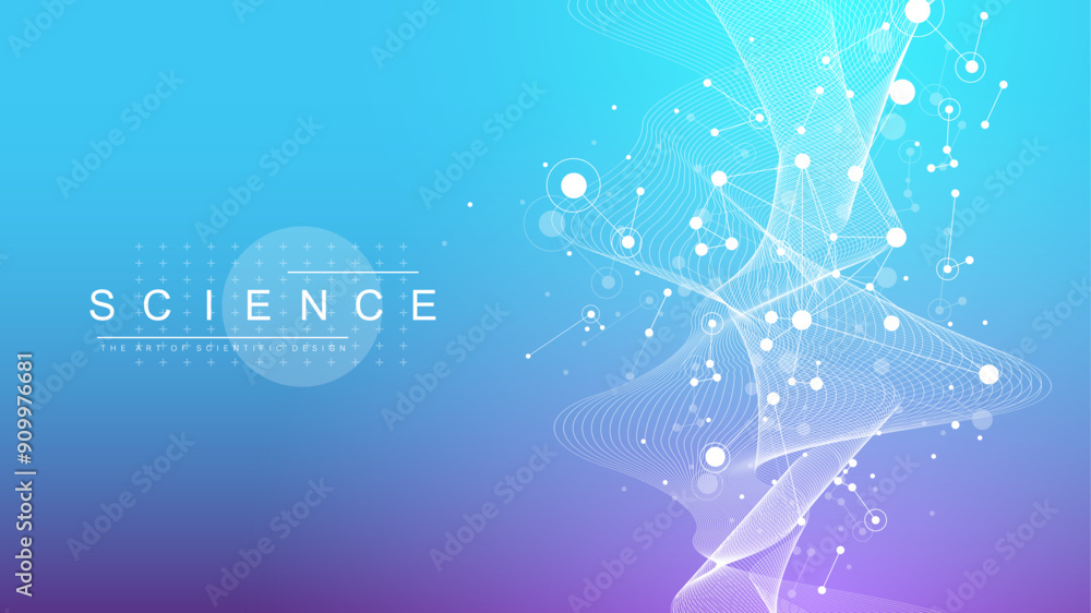 Leinwandbilder Digits abstract background with connected lines and dots. Digital neural networks. Network and connection background for your presentation. Graphic polygonal background. Vector illustration.