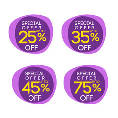 set of sale labels for special offer