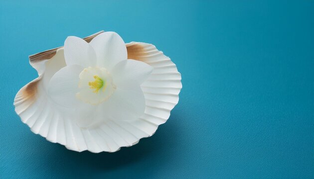White flower kachi tari in a shell