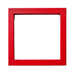 Simple Red Wooden Frame with Transparent Background  Bold and Minimalist Design Element PNG