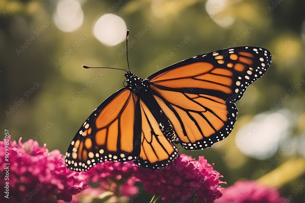 Poster butterfly beautiful monarch closeup isolated fly tropical white yellow orange macro love colourful i