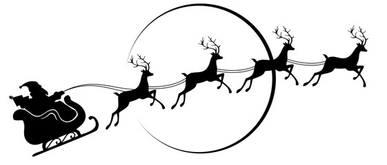 Illustration of santa claus with sleigh vector for christmas and new year decorations