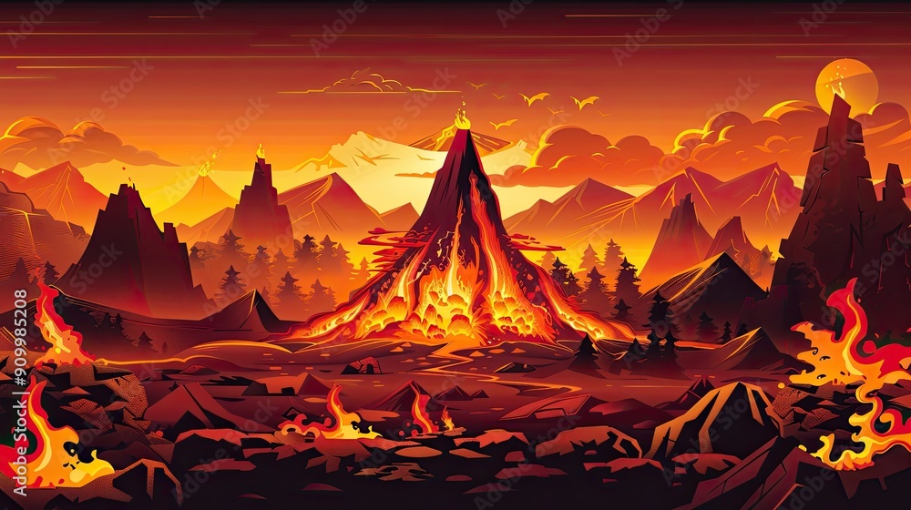 Poster Abstract volcano