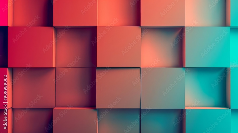 Poster abstract 3d background with colorful cubes.