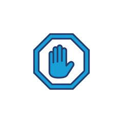 Stop icon vector. stop road sign. hand stop icon vector