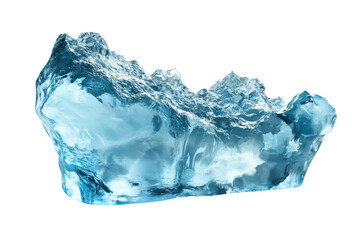 Obraz premium Close-up of a floating iceberg with clear blue ice, isolated on transparent background. Perfect for climate change and natural beauty concepts.