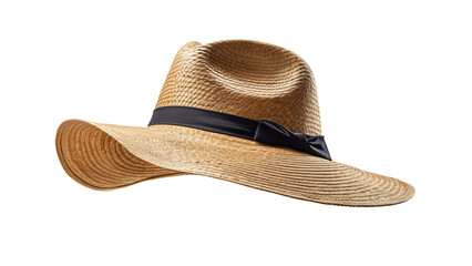 vintage straw hat isolated on white background