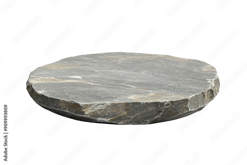 Poster round stone slab isolated on transparent background. perfect for showcasing products or as a natural