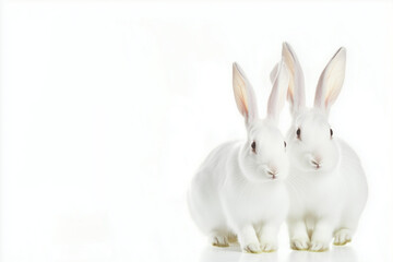 Obraz premium White rabbits used in animal testing