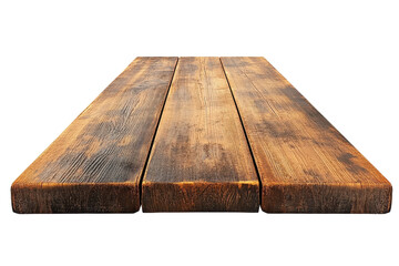 Rustic wooden table with a distressed finish, perfect for adding a vintage touch to any setting. Ideal for backgrounds or design projects.