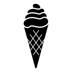 Illustration showing a black ice cream icon on a white background