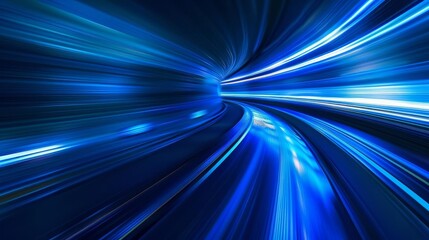 Abstract motion blur of a train traveling through a tunnel.