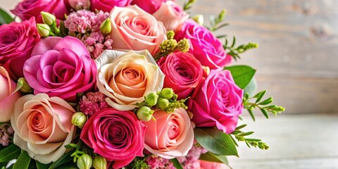 Beautiful bouquet of vibrant pink roses, unique and exotic flowers, pink, roses, bouquet, vibrant, beautiful, exotic, unusual