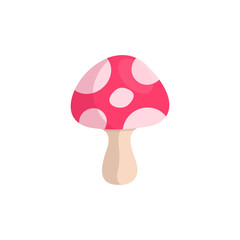 Mushroom minimalist vector illustration ,simple transparent graphic element .Isolated on white background