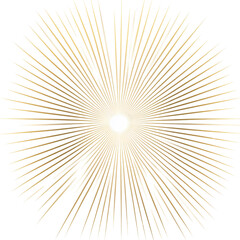 Obraz premium Radiant Golden Sunburst with Intricate Lines on Black Background - Abstract Light Burst Illustration