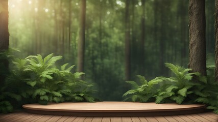Fototapeta premium Podium green nature forest plant