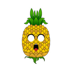 Pineapple emoticon illustration vector. Illustration isolated on white backgrounds