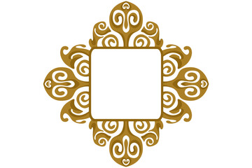 Border Frame Ornament Design with Gold Liquid Theme for Decoration