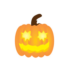 halloween pumpkin isolated on white illustration vector. jack o'lantern icon 